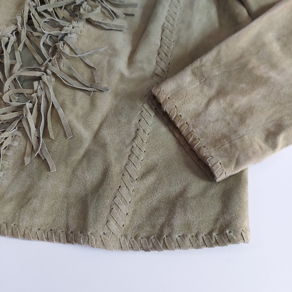 CHICO'S DESIGN Green Leather Jacket Size 3 ($198 New) - Picture 7 of 17